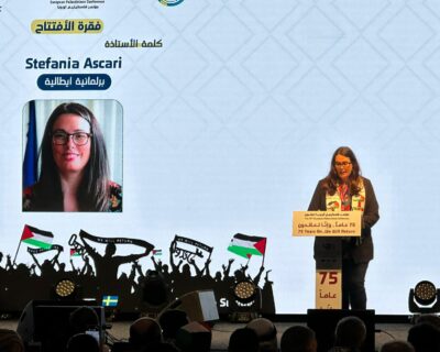 XX Conferenza dei Palestinesi in Europa, attacco all’on. Ascari: modalità politico-mediatiche razziste e neocoloniali