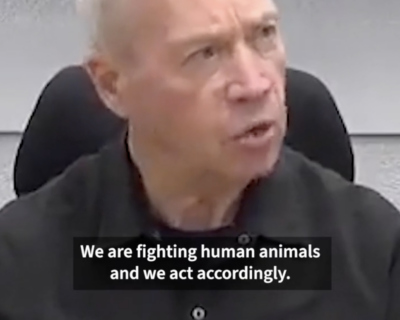 Suprematismo razzista coloniale. Ministro israeliano: “Stiamo combattendo gli animali umani”