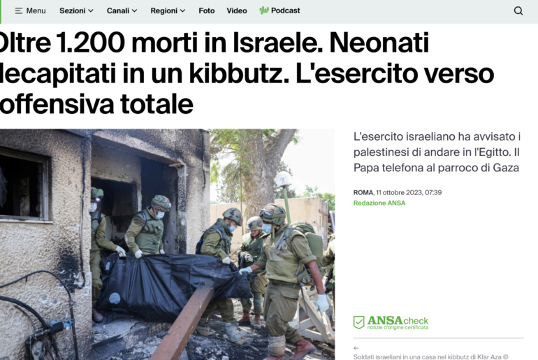 Giornalismo mainstream tra fonti mai verificate e fake: la “decapitazione” di neonati da parte di Hamas non è mai avvenuta
