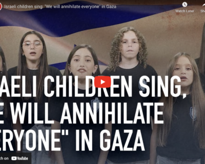Piccoli nazisti crescono: bambini israeliani cantano per “l’annientamento totale di Gaza”. Il video